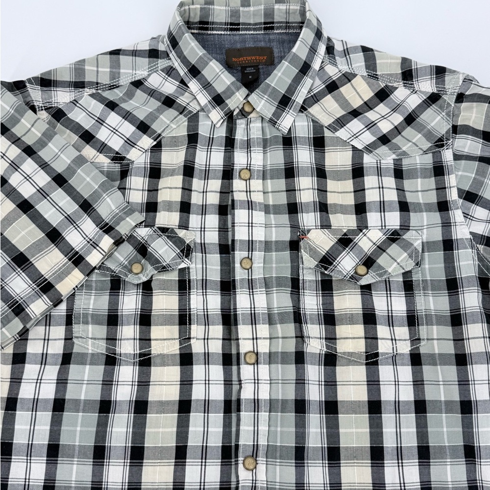 Northwest Territory Western Snap Shirt Men’s M Plaid Cowboy Ranch Work Shirt